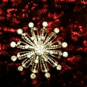 #14 Vintage Sunburst Rhinestone Brooch